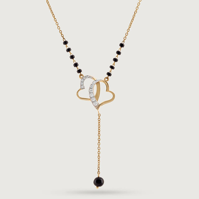 Interlocking Hearts Gold & Diamond Mangalsutra,,hi-res image number null