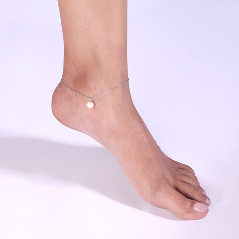 Shimmer Flex Single Silver Anklet