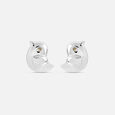 Chirpy Chic Silver Stud Earrings,,hi-res view 3
