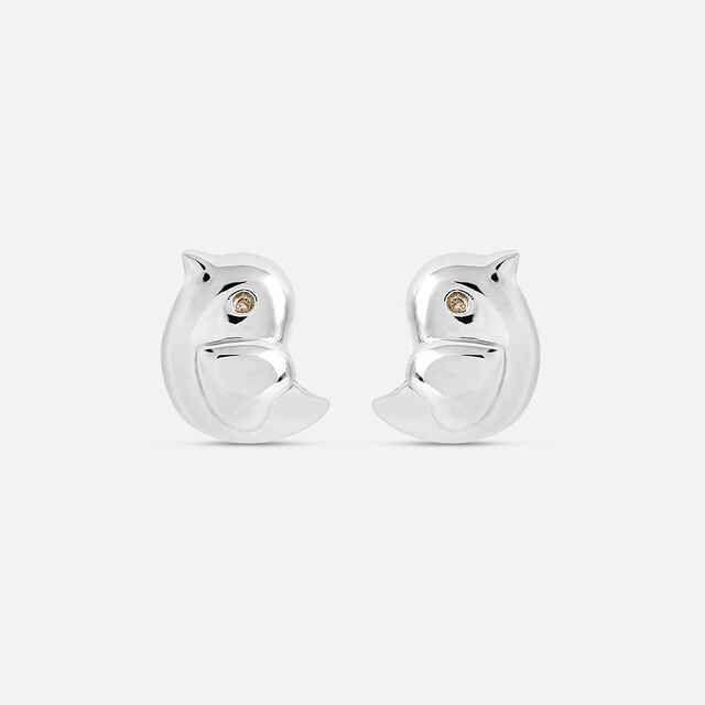 Chirpy Chic Silver Stud Earrings,,hi-res image number null