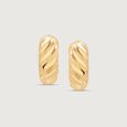 Twisted Glow Gold Hoop Earrings,,hi-res view 3
