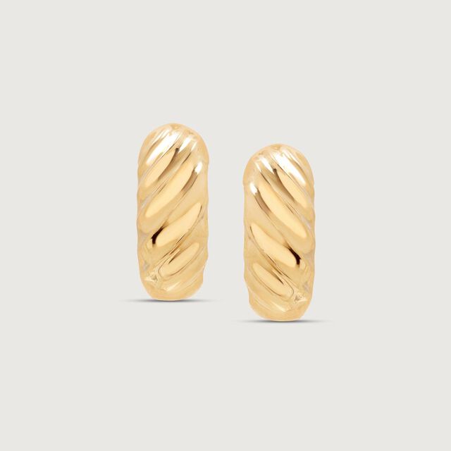 Twisted Glow Gold Hoop Earrings,,hi-res image number null