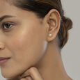 Crochet Bloom Gold and Diamond Stud Earrings,,hi-res view 2