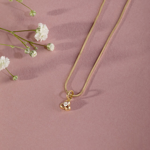 Iconic Shimmer Gold & Diamond Pendant,,hi-res image number null