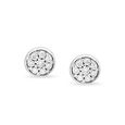 14 KT White Gold Circular Stud Diamond Earrings,,hi-res view 1