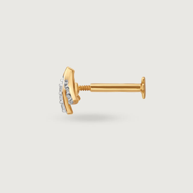 Stellar Elegance 14KT Diamond Nose Pin,,hi-res image number null