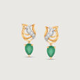 Paisley Lotus Diamond Drop Earrings,,hi-res view 3