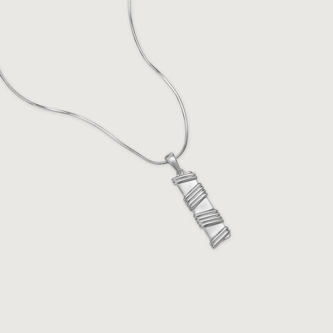 Wrapped Texture Silver Pendant