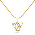 14kt Yellow Gold Virgo Pendant,,hi-res view 2