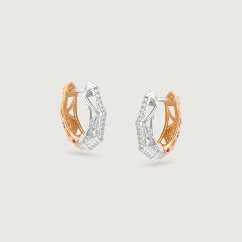 Dual Radiance Ruby & Diamond Hoop Earrings