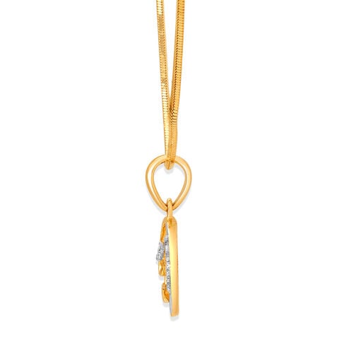 14KT Yellow Gold Glimmering Orbit Diamond Pendant