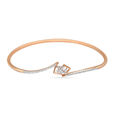 14KT Rose Gold Chic Dual-Tone Rhombus Diamond Bangle,,hi-res view 2