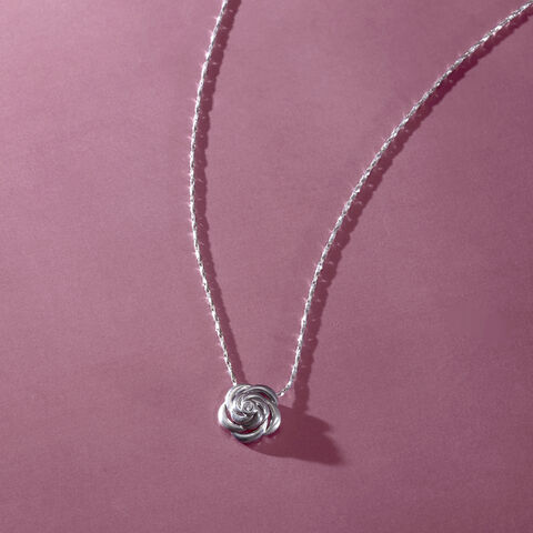 Rosette Glow Silver Pendant