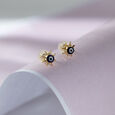 Sunburst Evil Eye Gold Stud Earrings,,hi-res view 1