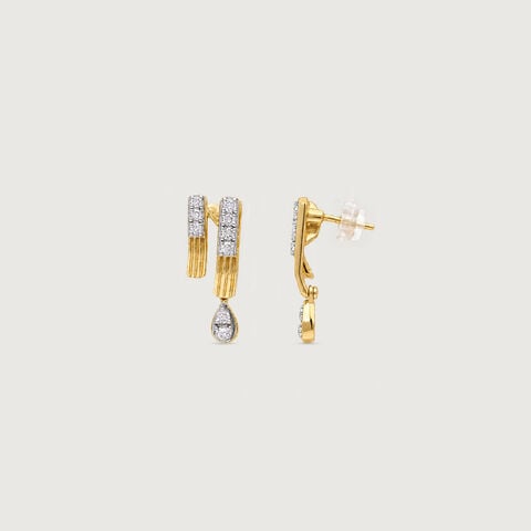 Linear Poise Diamond Drop Earrings