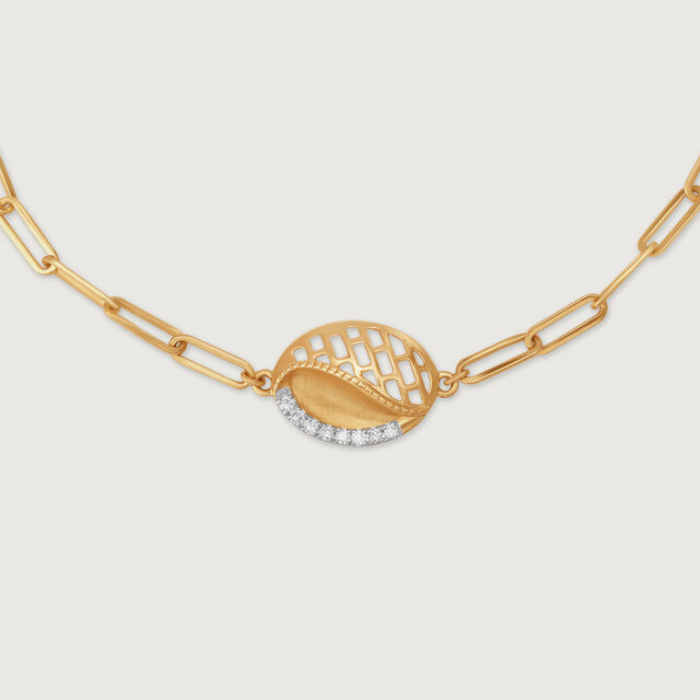 Golden Ellipse 14KT Gold & Diamond Bracelet,,hi-res image number null