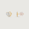 Bee Loved Heart Diamond Stud Earrings,,hi-res view 4