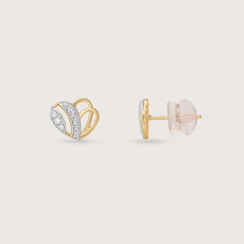 Bee Loved Heart Diamond Stud Earrings