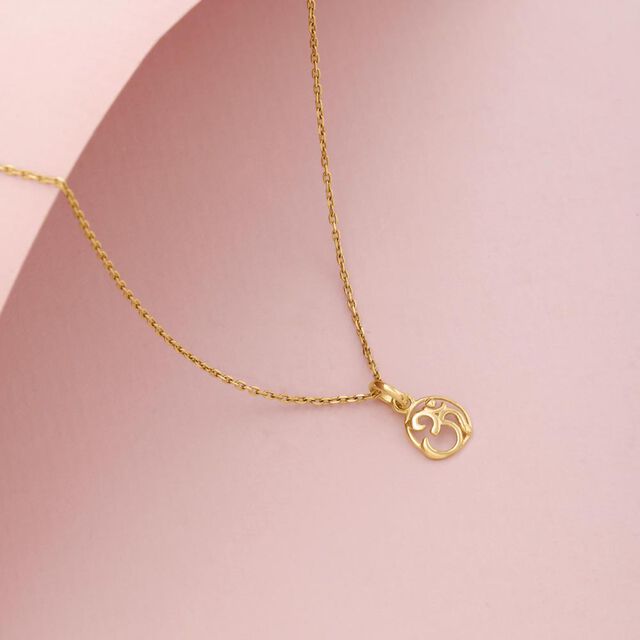 Blessed Om Gold Pendant,,hi-res image number null