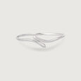Sleek Contoured Silver Bangle,,hi-res view 3