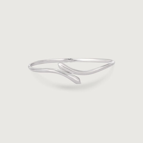 Sleek Contoured Silver Bangle