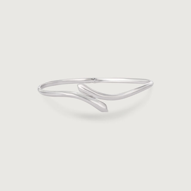 Sleek Contoured Silver Bangle,,hi-res image number null