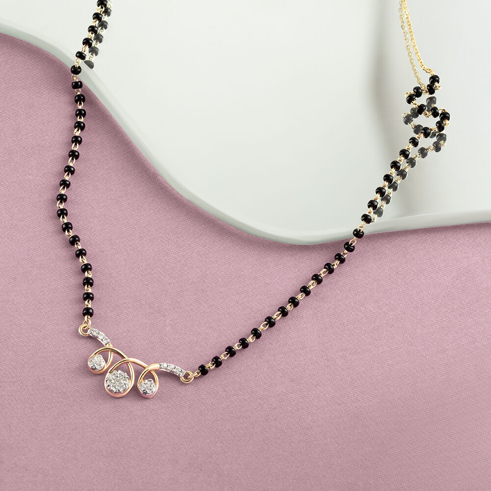 Buy Twilight Swirls Gold and Diamond Mangalsutra Online Mia by Tanishq