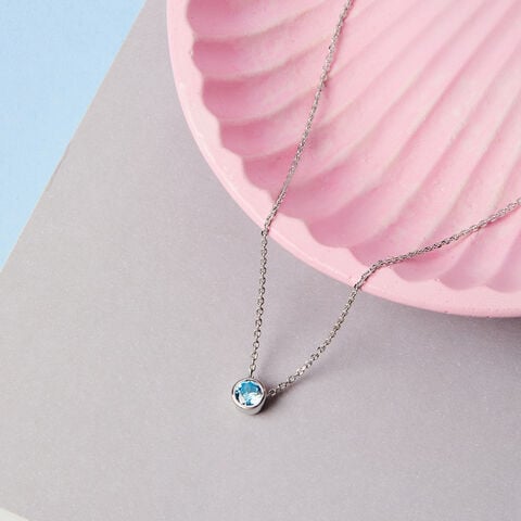 Breezy Blue Silver Necklace