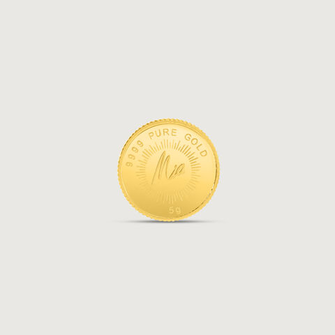 5 gm 24 Karat Lotus Gold Coin (9999 Purity)