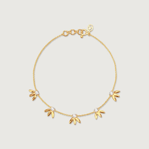 Playful Sparkle Leaf Diamond Bracelet