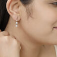14 KT Rose Gold Captivating Diamond Drop Earrings,,hi-res view 3