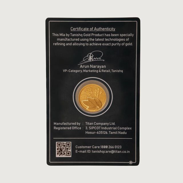 5 GM 24 Karat Mango Leaf Gold Coin,,hi-res image number null