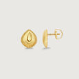 Radiant Disc Gold Stud Earrings,,hi-res view 4