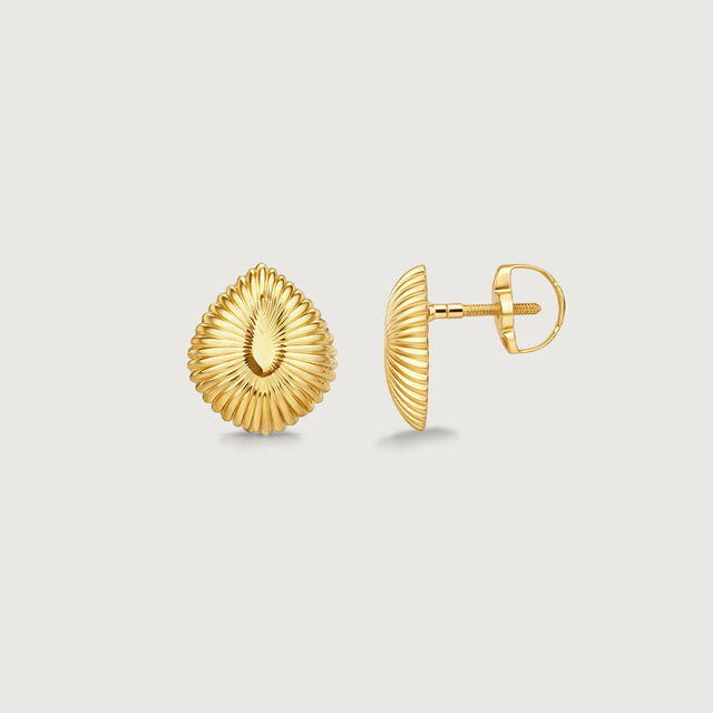 Radiant Disc Gold Stud Earrings,,hi-res image number null