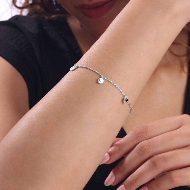 Cheeky Dangle Silver Bracelet,,hi-res image number null