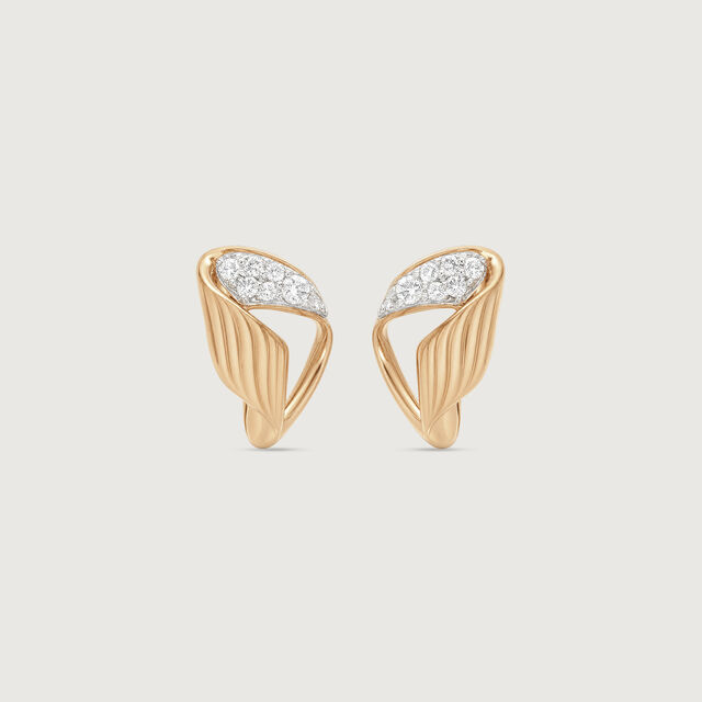 Sculpted Fold Diamond Stud Earrings,,hi-res image number null