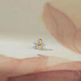 Blossoming Elegance Gold and Diamond Nose Pin,,hi-res view 1