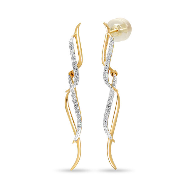 14 KT Golden Vineyard Drop Earrings,,hi-res view 3