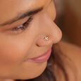 14KT Yellow Gold Diamond Nose Pin,,hi-res view 2
