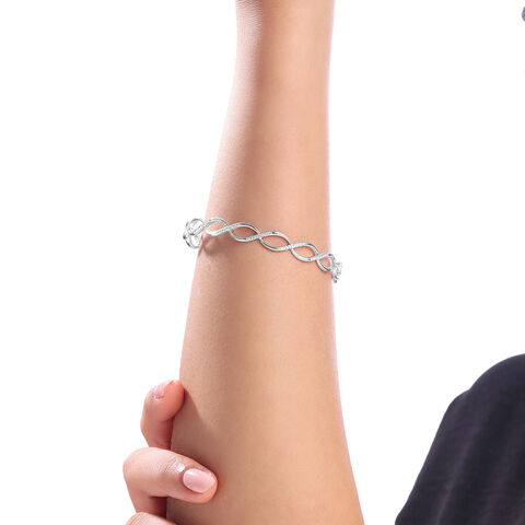 Infinity Flow Silver Bangle