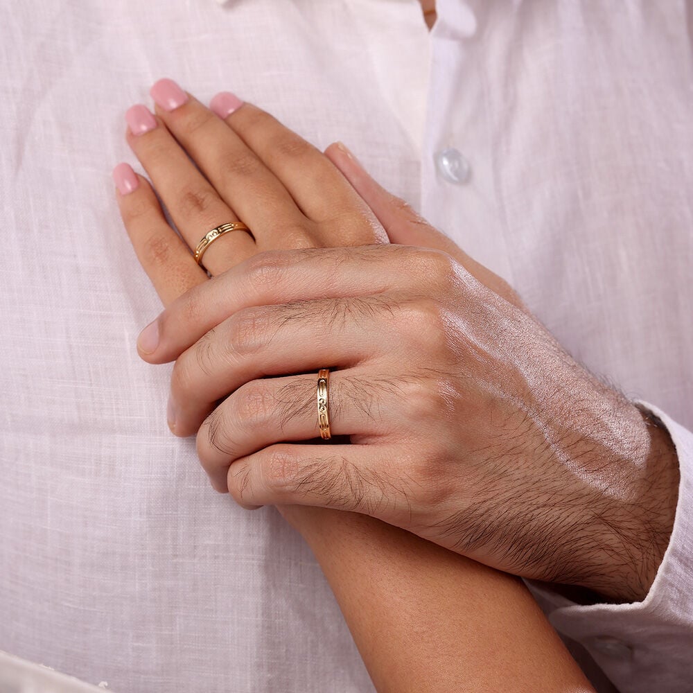 Buy Heartfelt Band 18KT Gold Couple Ring Single Piece Online Mia by Tanishq