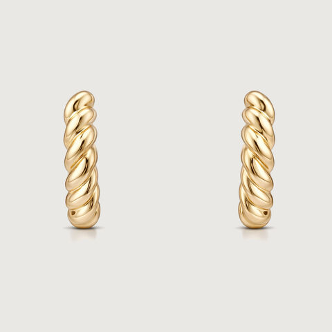Twisted Rope Gold Hoop Earrings