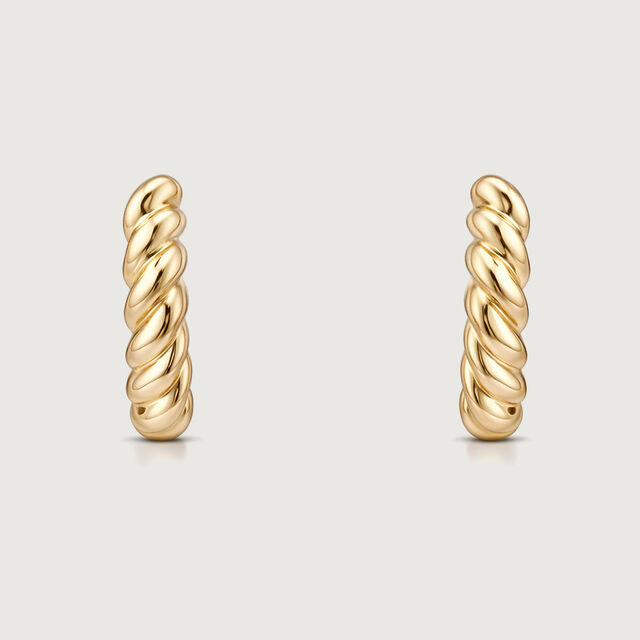 Twisted Rope Gold Hoop Earrings,,hi-res image number null