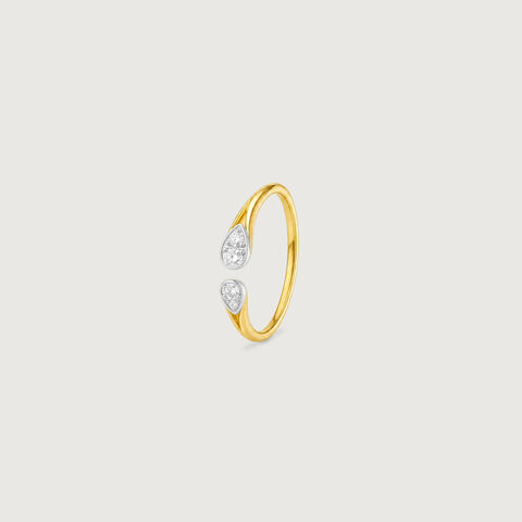 Subtle Balance Diamond Platinum Gold Ring