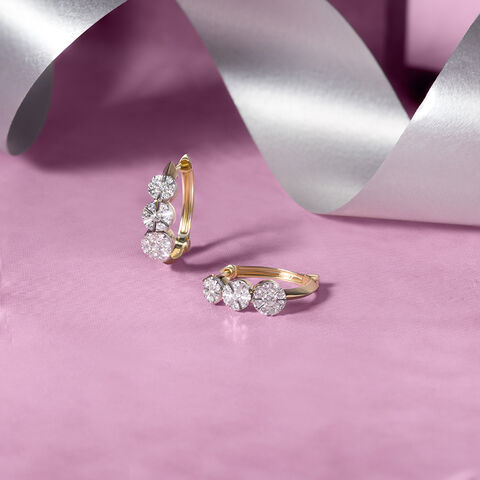 Twist Elegance Gold & Diamond Hoop Earrings