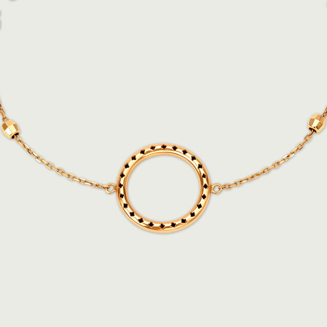 14KT Yellow Gold Luminous Nugget Chain Bracelet,,hi-res image number null