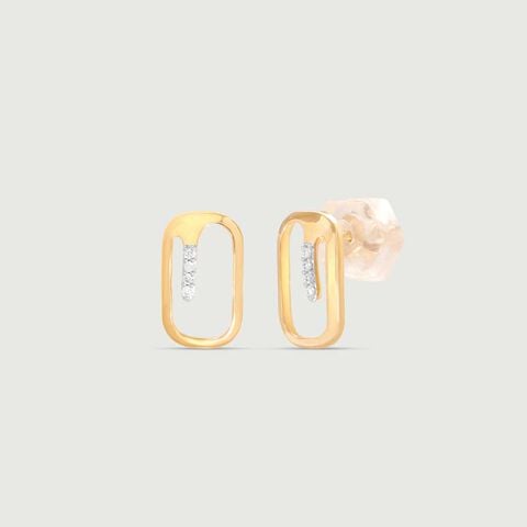 Modern Edge Diamond Stud Earrings