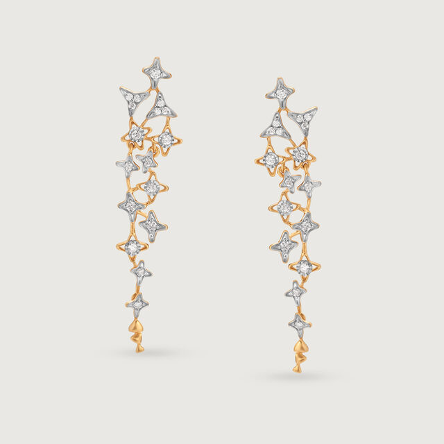 Trailing Stars 14KT Diamond Drop Earrings,,hi-res image number null