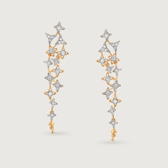 Trailing Stars 14KT Diamond Drop Earrings,,hi-res view 4