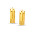 22KT Yellow Gold Dazzling Bold Hoop Earrings,,hi-res view 2